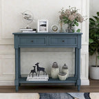 Consolle con 2 Cassetti e Ripiano Inferiore – Blu Navy / Grigio / Espresso / Bianco / Verde Turchese, Montaggio 1 Persona