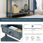 Consolle con 2 Cassetti e Ripiano Inferiore – Blu Navy / Grigio / Espresso / Bianco / Verde Turchese, Montaggio 1 Persona
