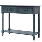 Consolle con 2 Cassetti e Ripiano Inferiore – Blu Navy / Grigio / Espresso / Bianco / Verde Turchese, Montaggio 1 Persona