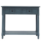 Consolle con 2 Cassetti e Ripiano Inferiore – Blu Navy / Grigio / Espresso / Bianco / Verde Turchese, Montaggio 1 Persona