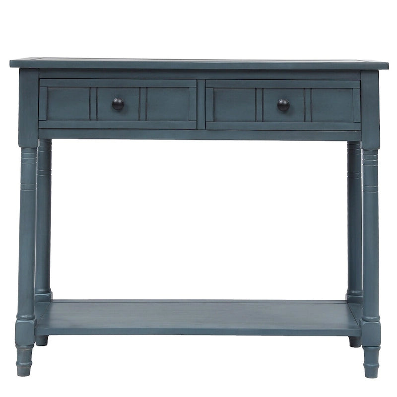 Consolle con 2 Cassetti e Ripiano Inferiore – Blu Navy / Grigio / Espresso / Bianco / Verde Turchese, Montaggio 1 Persona