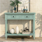 Consolle con 2 Cassetti e Ripiano Inferiore – Blu Navy / Grigio / Espresso / Bianco / Verde Turchese, Montaggio 1 Persona