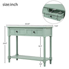 Consolle con 2 Cassetti e Ripiano Inferiore – Blu Navy / Grigio / Espresso / Bianco / Verde Turchese, Montaggio 1 Persona