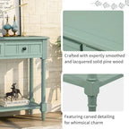 Consolle con 2 Cassetti e Ripiano Inferiore – Blu Navy / Grigio / Espresso / Bianco / Verde Turchese, Montaggio 1 Persona