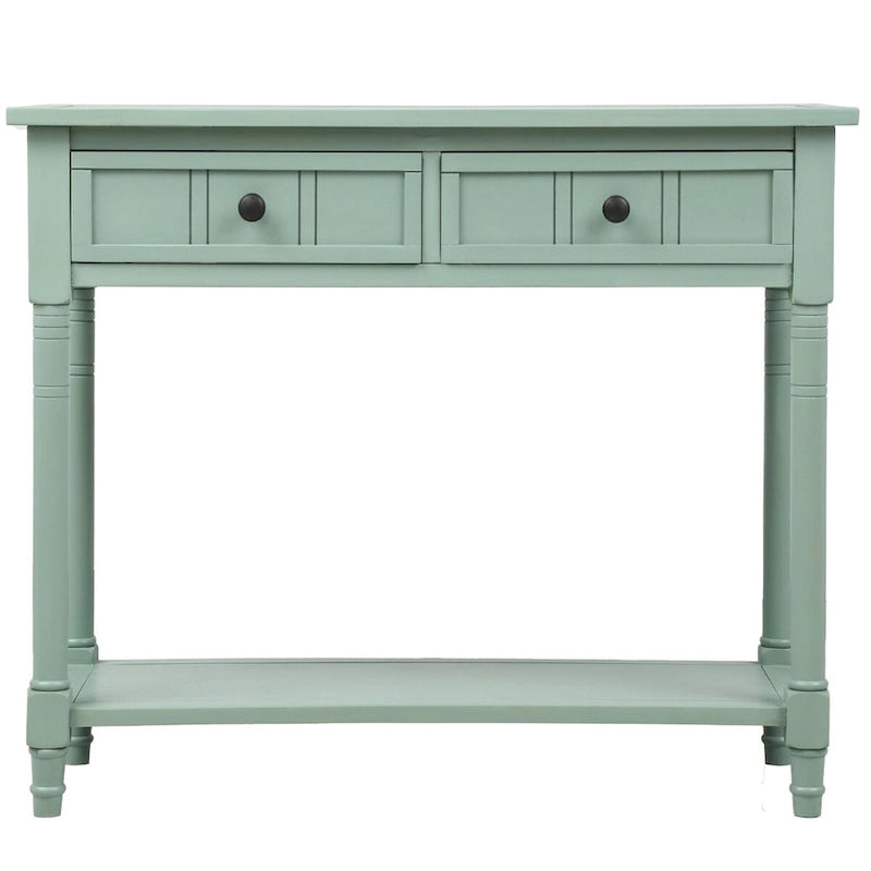 Consolle con 2 Cassetti e Ripiano Inferiore – Blu Navy / Grigio / Espresso / Bianco / Verde Turchese, Montaggio 1 Persona