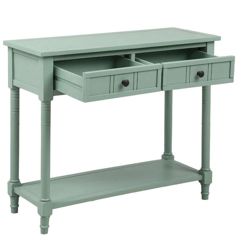 Consolle con 2 Cassetti e Ripiano Inferiore – Blu Navy / Grigio / Espresso / Bianco / Verde Turchese, Montaggio 1 Persona