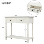 Consolle con 2 Cassetti e Ripiano Inferiore – Blu Navy / Grigio / Espresso / Bianco / Verde Turchese, Montaggio 1 Persona