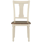 Set da pranzo per 6 persone stile rustico bianco – Tavolo, 4 sedie e panca