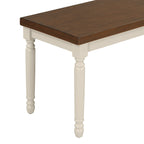 Set da pranzo per 6 persone stile rustico bianco – Tavolo, 4 sedie e panca