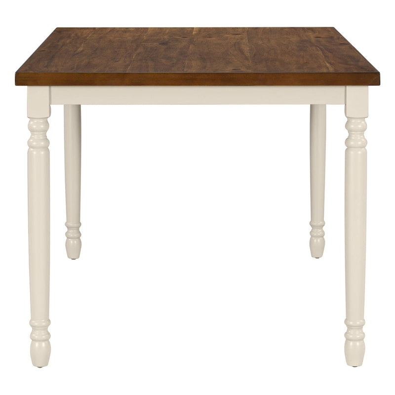 Set da pranzo per 6 persone stile rustico bianco – Tavolo, 4 sedie e panca