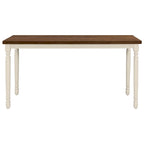 Set da pranzo per 6 persone stile rustico bianco – Tavolo, 4 sedie e panca