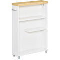 Carrello Sottile per Bagno Bianco, 3 Ripiani, 1 Unità
