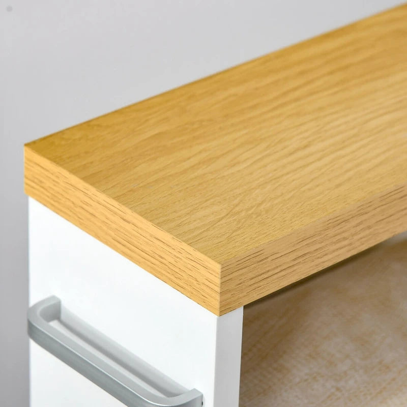 Carrello Sottile per Bagno Bianco, 3 Ripiani, 1 Unità