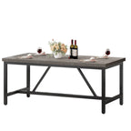 Tavolo da pranzo rustico industriale grigio/marrone, 6-8 posti