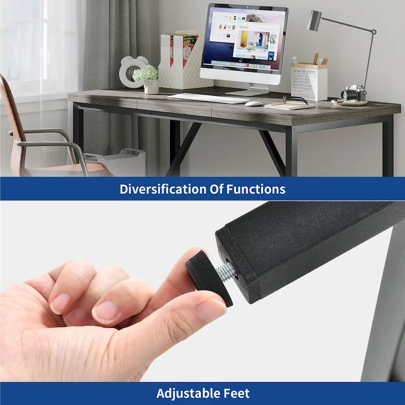 Tavolo da pranzo rustico industriale grigio/marrone, 6-8 posti