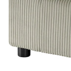 Pouf quadrato imbottito – Beige e antracite, velluto a coste e tessuto
