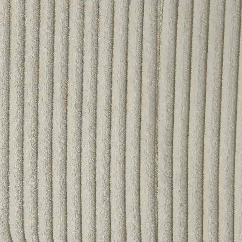 Pouf quadrato imbottito – Beige e antracite, velluto a coste e tessuto
