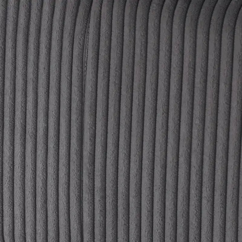 Pouf quadrato imbottito – Beige e antracite, velluto a coste e tessuto