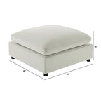 Pouf quadrato imbottito – Beige e antracite, velluto a coste e tessuto