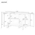 Credenza a frontale curvo bianca/grigia/blu con ripiani regolabili, montaggio a 1 persona