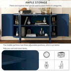 Credenza a frontale curvo bianca/grigia/blu con ripiani regolabili, montaggio a 1 persona