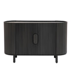 Credenza a frontale curvo bianca/grigia/blu con ripiani regolabili, montaggio a 1 persona