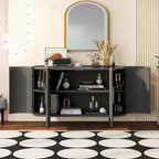 Credenza a frontale curvo bianca/grigia/blu con ripiani regolabili, montaggio a 1 persona