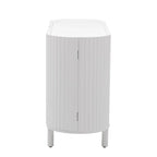 Credenza a frontale curvo bianca/grigia/blu con ripiani regolabili, montaggio a 1 persona
