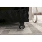 Divano letto componibile a 2 posti a L in velluto beige con chaise longue contenitore