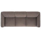 Divano in ciniglia, Beige / Marrone scuro, 3 posti — 89" L × 36" P × 32" A