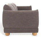 Divano in ciniglia, Beige / Marrone scuro, 3 posti — 89" L × 36" P × 32" A