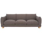 Divano in ciniglia, Beige / Marrone scuro, 3 posti — 89" L × 36" P × 32" A