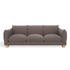 Divano in ciniglia, Beige / Marrone scuro, 3 posti — 89" L × 36" P × 32" A