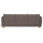 Divano in ciniglia, Beige / Marrone scuro, 3 posti — 89" L × 36" P × 32" A