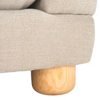 Divano in ciniglia, Beige / Marrone scuro, 3 posti — 89" L × 36" P × 32" A