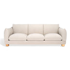 Divano in ciniglia, Beige / Marrone scuro, 3 posti — 89" L × 36" P × 32" A